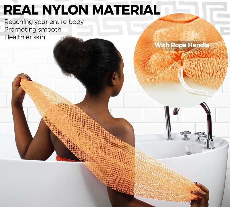 RelaxScene African Net Sponge Authentic - Real African Exfoliating Sponge with Knots - African Net Washcloths for Body Scrubber Exfoliator - Back Scrub for Shower - Image 3